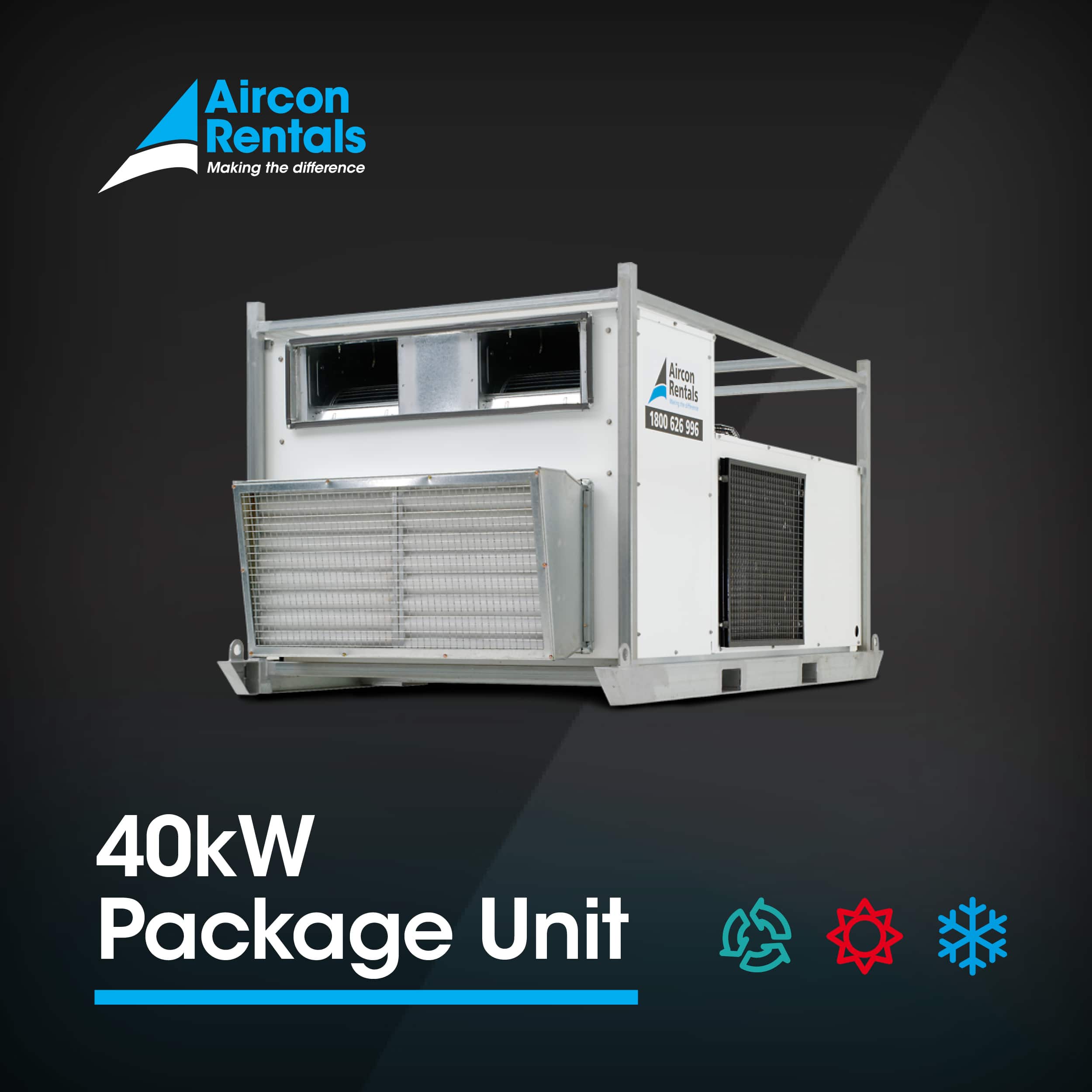 Air Conditioner Rental | Aircon Rentals 40kW Reverse Cycle Package Unit