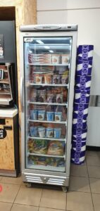 Rental freezer packed with ice cream