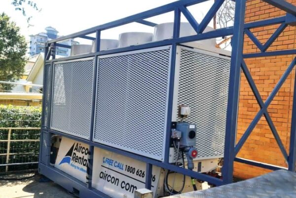 Temporary Chiller Hire Hospital installation during HVAC failure in Brisbane