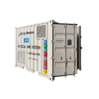 Medical air system hire container with open doors showing internal access for maintenance